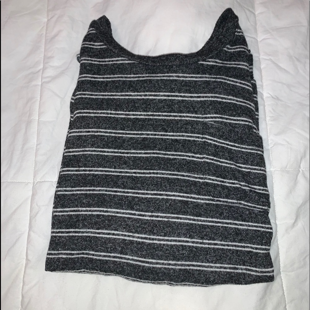 Grey Stripped Long Sleeve With Pocket